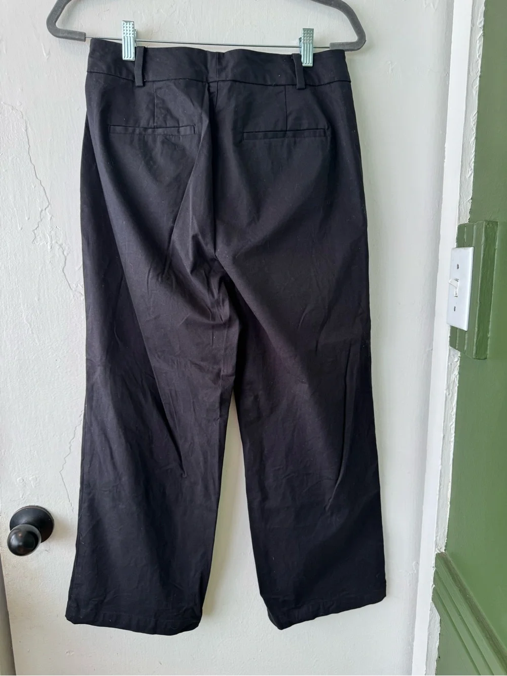 Ann Taylor Factory Navy Wide-Leg Pants with Gold Buttons